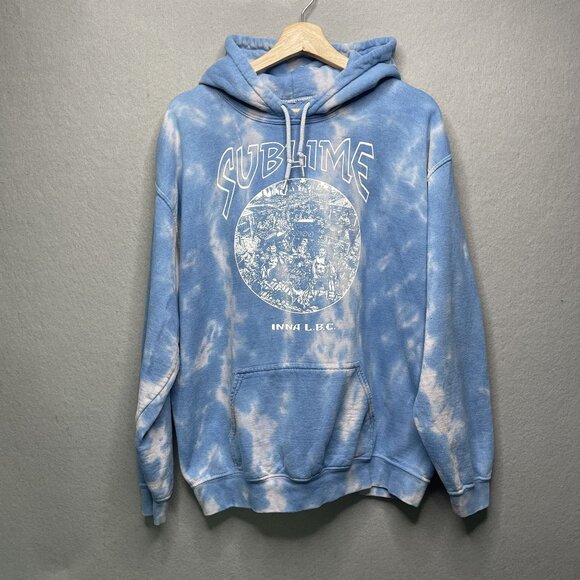 Sublime Inna L.B.C. Tie-Dye Blue Hoodie Sweatshirt M - Picture 1 of 5